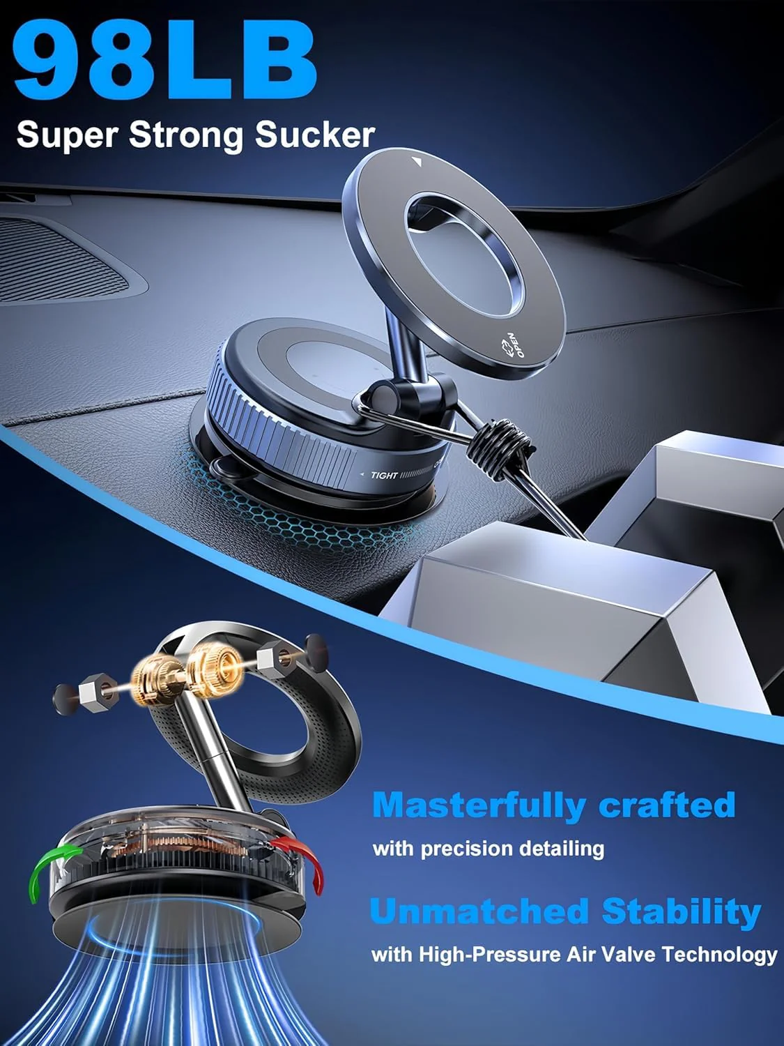 K007 360° Vacuum Suction Phone Holder